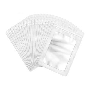 100 Pcs Resealable Mylar Bags with Frosted Clear Window Bags - Brand New